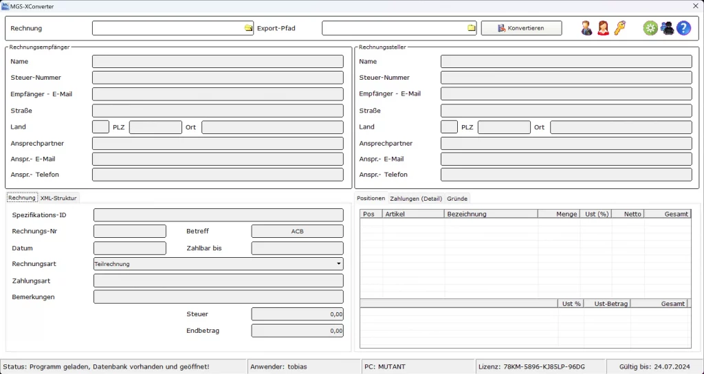 Übersicht des Programms